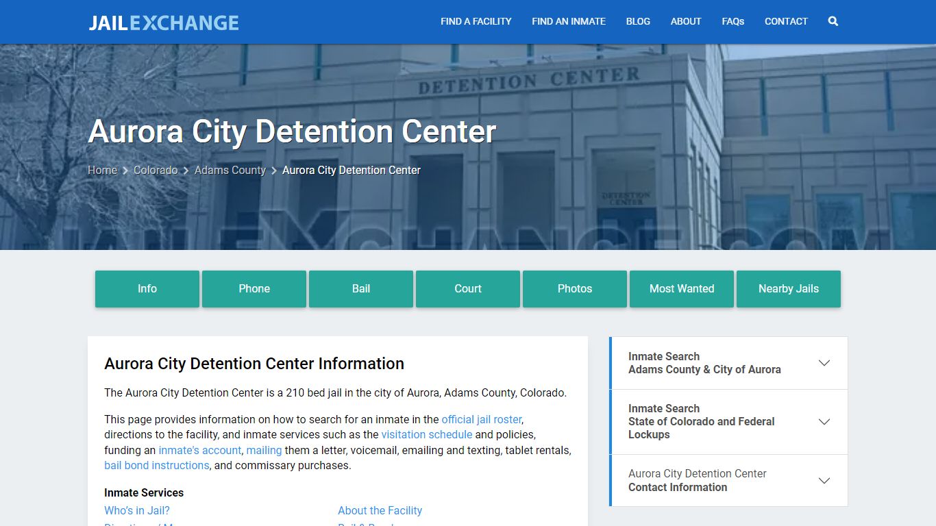 Aurora City Detention Center, CO Inmate Search, Information - Jail Exchange